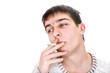 young man smoking young man smoking