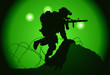 Vektor: US soldier used night vision goggles US soldier used night vision goggles