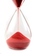Hourglass with red sand