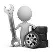 3d small people - car mechanic