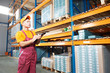 manual worker inspector in warehouse