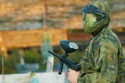 Photo: Man paintball player Man paintball player