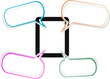Word bubble on black tablet social network concept