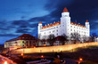 Bratislava castle from parliament at twilight - Slovakia