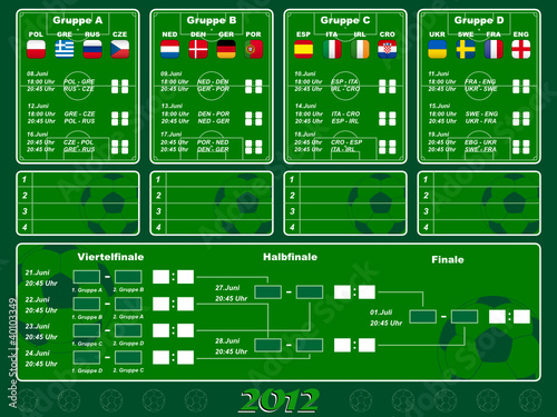 Vektor: Spielplan 2012 Spielplan 2012
