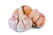 Garlic on white background.