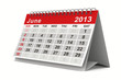 Illustration: 2013 year calendar. June. Isolated 3D image 2013 year calendar. June. Isolated 3D image