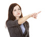business woman pointing