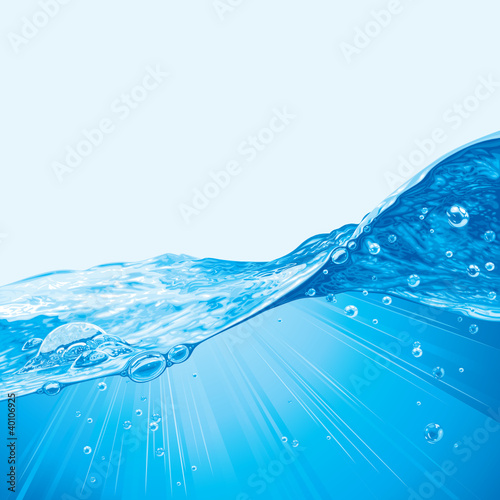 Vector: Abstract Water Wave Background With Bubbles Abstract Water Wave Background With Bubbles