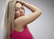 Amazing blond girl in pink.