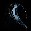 water splash isolated on black background