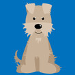 Illustration: Fuzzy and Furry White and Tan Dog Vector Fuzzy and Furry White and Tan Dog Vector