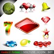 Vektor: Vector icon collection on a casino and fortune theme. Vector icon collection on a casino and fortune theme.