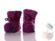 Foto: gestrickte Babyschuhe - lila gestrickte Babyschuhe - lila