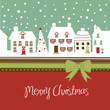 Christmas card, cute little town at christmas time