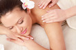 An attractive woman getting spa treatment