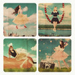 art collage with beautiful woman