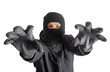 Masked criminal, isolated on white Masked criminal, isolated on white