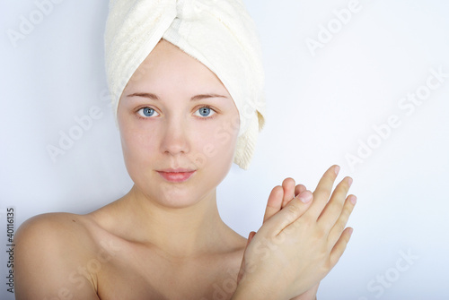 Photo: beautiful girl in towel beautiful girl in towel