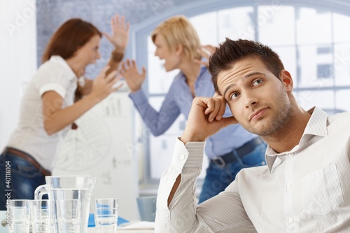 Photo: Upset businessman at meeting Upset businessman at meeting