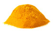 Pile of ground turmeric over white background Pile of ground turmeric over white background