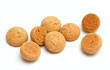 Traditional italian almond cookies - amaretti, isolated on white