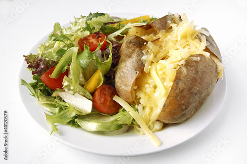 Photo: Cheese Jacket Potato with side salad Cheese Jacket Potato with side salad