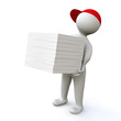 3D Man with printout paper