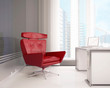Illustration: Red armchair at office Red armchair at office