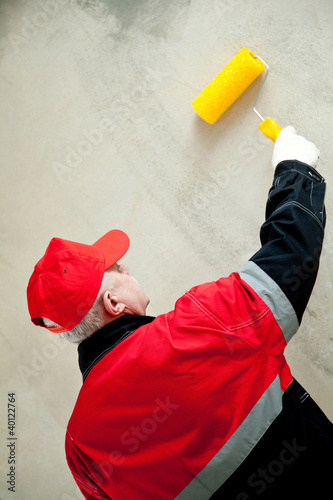 Photo: Painter at workplace Painter at workplace