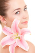 Cute woman with flower Cute woman with flower