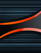 Abstract dark background vector with orange glossy element