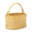 wicker basket isolated on white background
