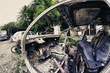 Abandoned Old Car, Fisheye View