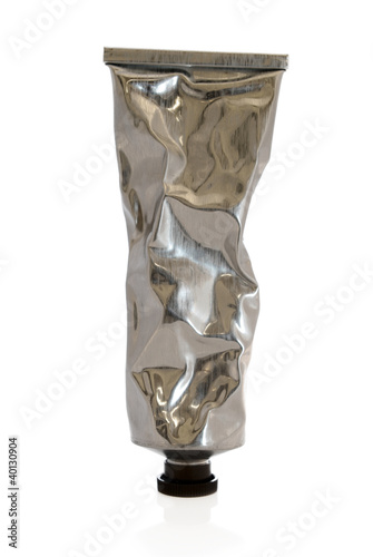 Foto: Squeezed metal tube Squeezed metal tube