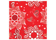 Valentine Pattern with butterfly and flowers in red Valentine Pattern with butterfly and flowers in red