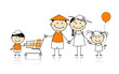 Summer holidays. Happy family with shopping basket