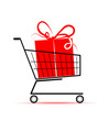 Gift box in shopping cart for your design