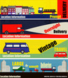 Retro Auto Delivery Web Banners