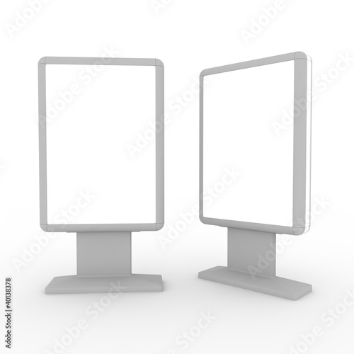 Illustration: Blank Billboard Isolated on White Blank Billboard Isolated on White