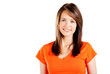cute teen girl half length portrait on white