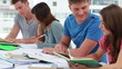 Video: Smiling friends helping each other while studying Smiling friends helping each other while studying
