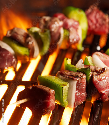 Photo: beef shishkababs on the grill beef shishkababs on the grill