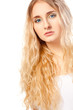 woman with curly hair and bright eyes woman with curly hair and bright eyes