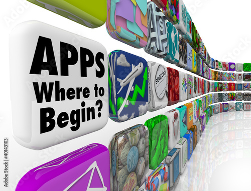 Illustration: Apps Where to Begin Wall of App Tiles Many Confusing Choices Apps Where to Begin Wall of App Tiles Many Confusing Choices