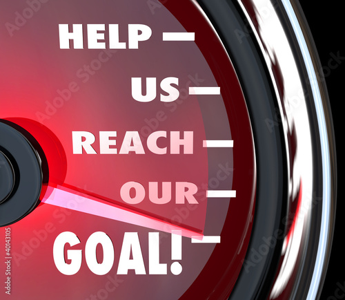 Illustration: Help Us Reach Our Goal Speedometer Fundraiser Support Help Us Reach Our Goal Speedometer Fundraiser Support
