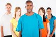 group of diverse people on white background