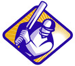 Cricket Player Batsman Batting Retro