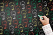 Illustration: Many ideas with chalk drawn light bulbs on a blackboard. Many ideas with chalk drawn light bulbs on a blackboard.