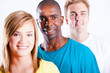 african american and caucasian people closeup portrait